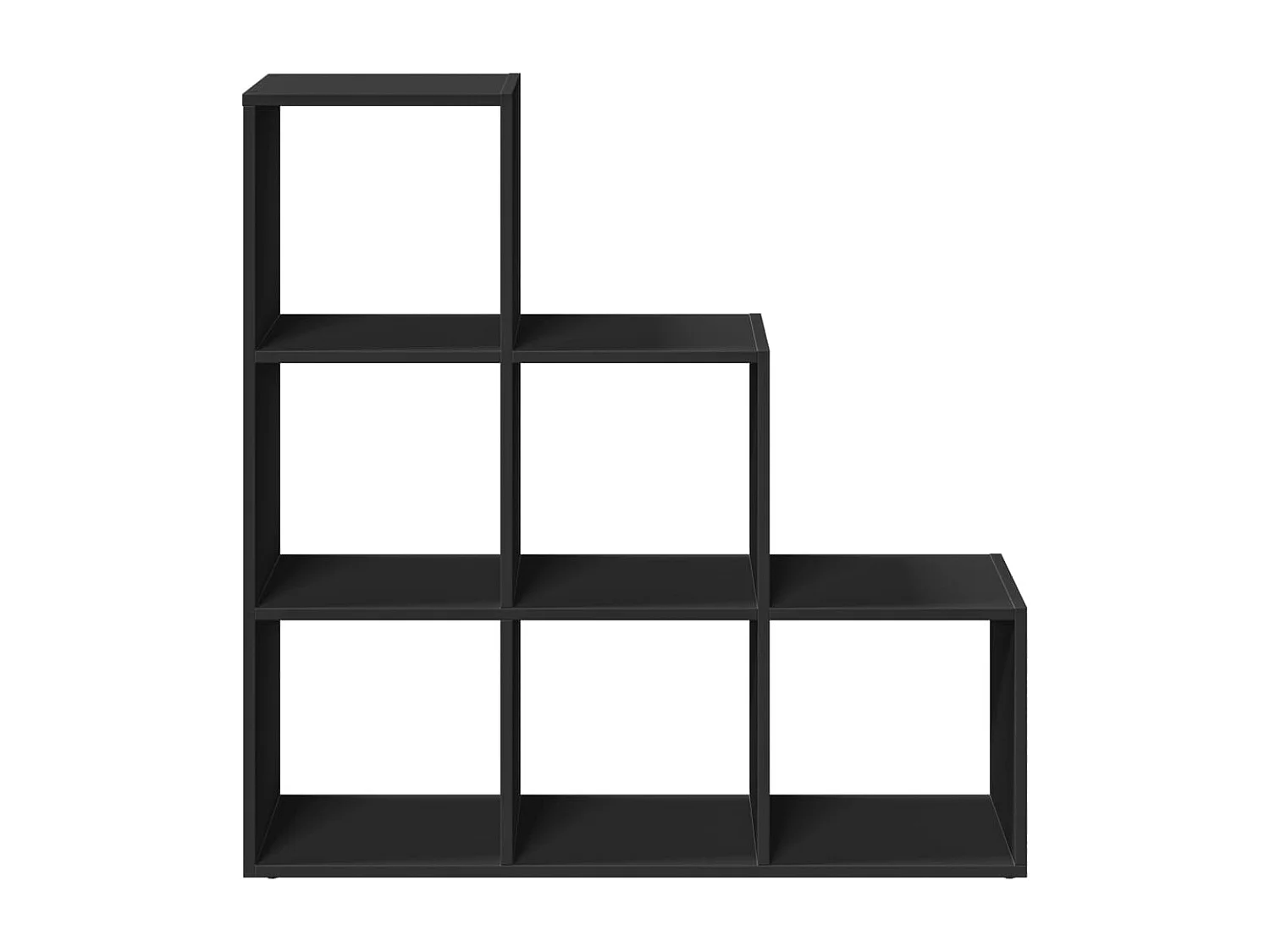 Kamerscherm / boekenkast 3-laags 99x29x99 cm bewerkt hout zwart