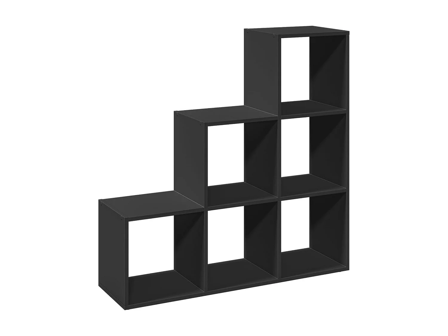 Kamerscherm / boekenkast 3-laags 99x29x99 cm bewerkt hout zwart