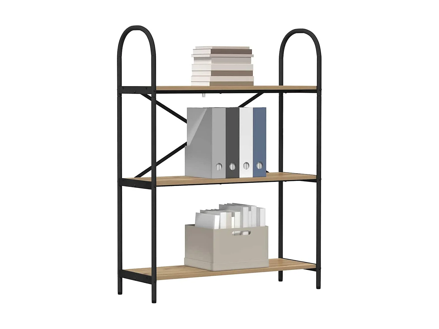 Bibliothèque chêne artisanal 80 x 30 x 109 cm Bois d'ingénierie