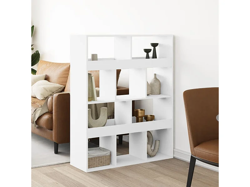 Bibliothèque / Cloison de séparation blanc 100x33x125,5 cm bois d'ingénierie