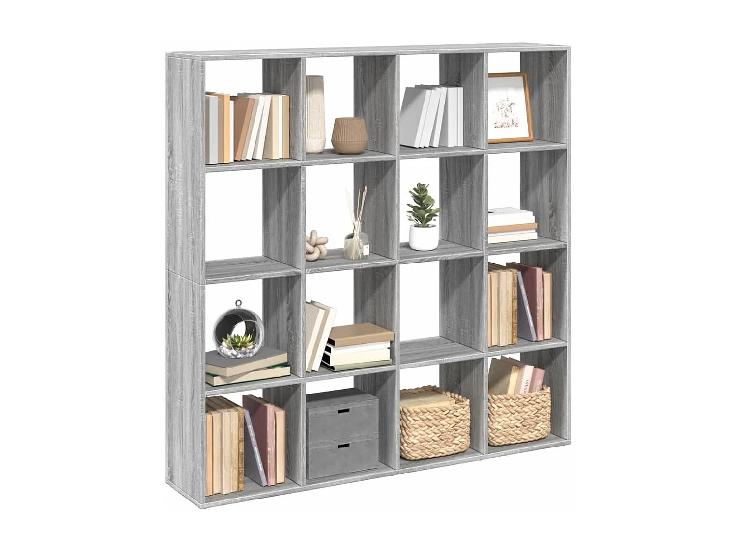 Bibliothèque sonoma gris 137,5x29x137,5 cm bois d'ingénierie