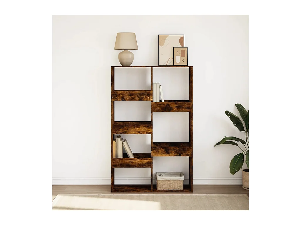 Bibliothèque chêne fumé 100x33x155,5 cm bois d'ingénierie