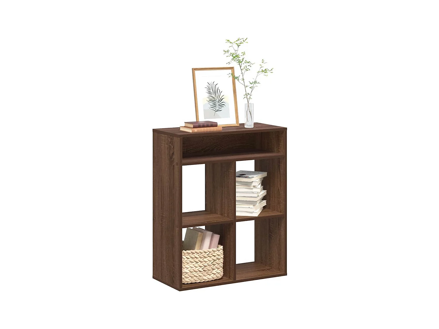 Bibliothèque chêne marron 66x31x80 cm bois d'ingénierie