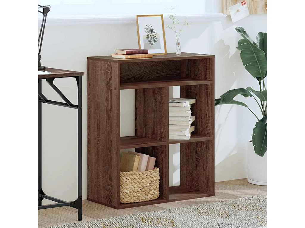 Bibliothèque chêne marron 66x31x80 cm bois d'ingénierie