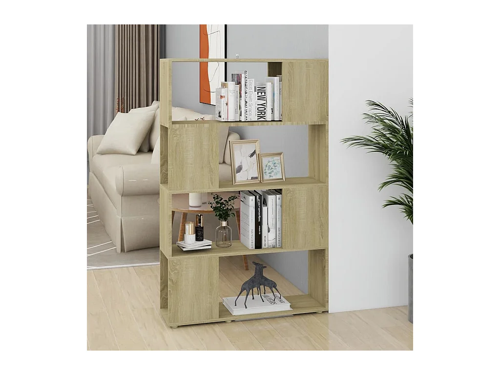 Bibliothèque/Séparateur de pièce Chêne Sonoma 80x24x124,5 cm