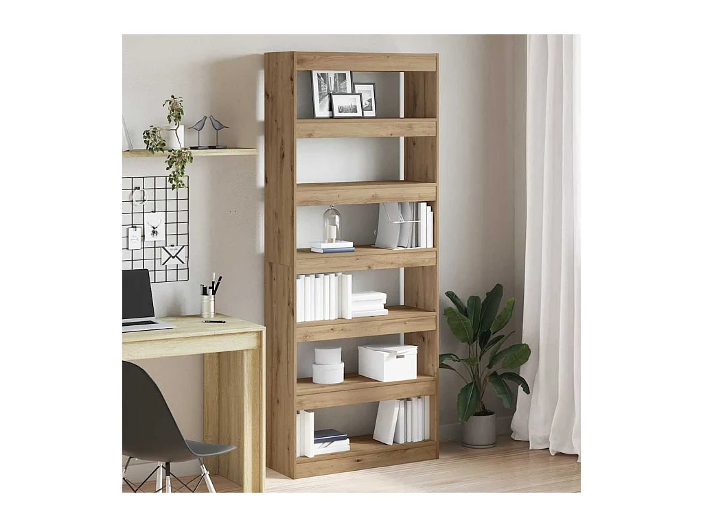 Bibliothèque chêne artisanal 80 x 30 x 198 cm Bois d'ingénierie