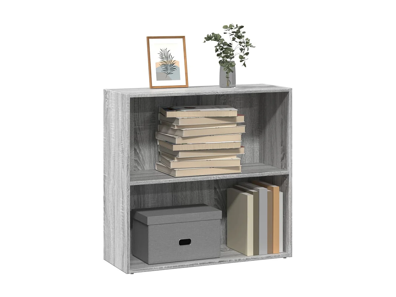 Estantería de madera de ingeniería gris Sonoma 80x30x77 cm