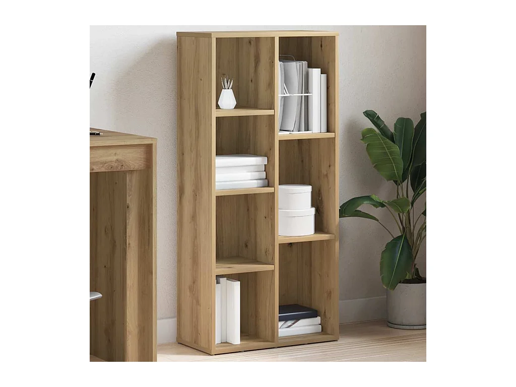 Bibliothèque chêne artisanal 50x25x104 cm