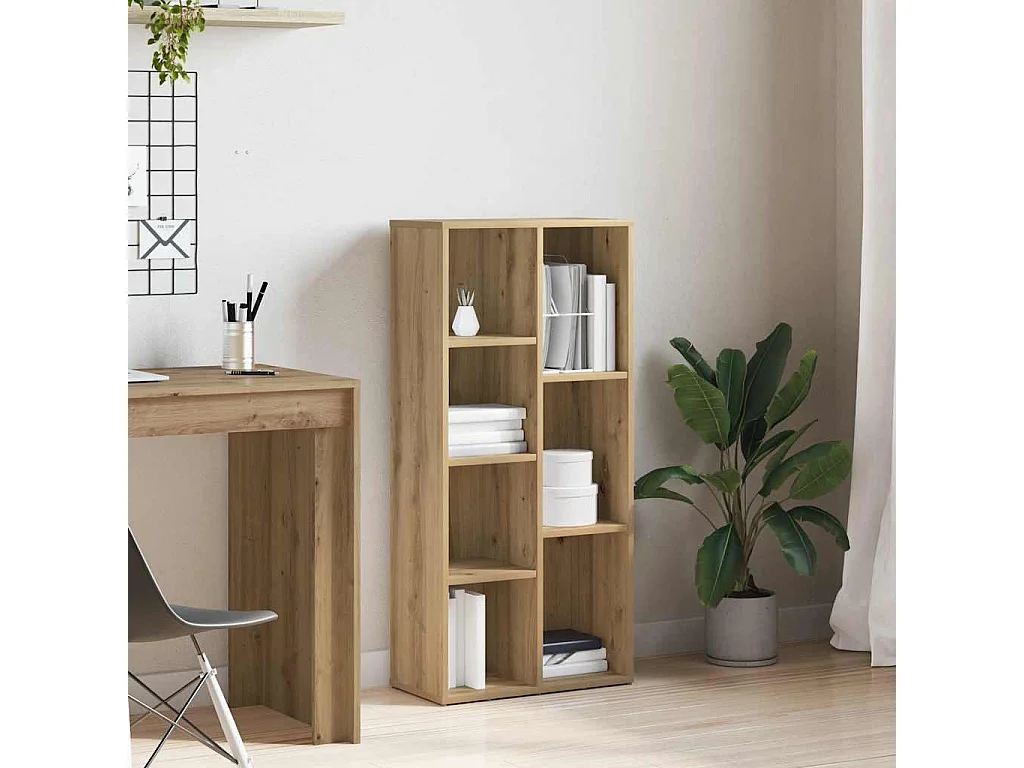 Bibliothèque chêne artisanal 50x25x104 cm