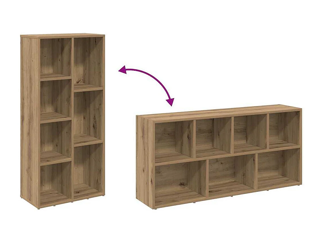 Bibliothèque chêne artisanal 50x25x104 cm