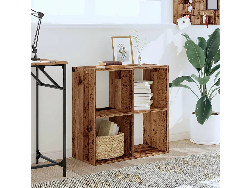 Bibliothèque vieux bois 68,5x32x68,5 cm bois d'ingénierie