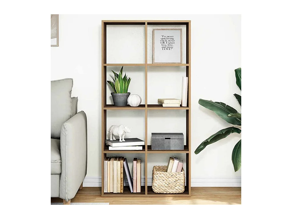 Bibliothèque séparatrice de pièce chêne artisanal 69,5x29x137,5 cm