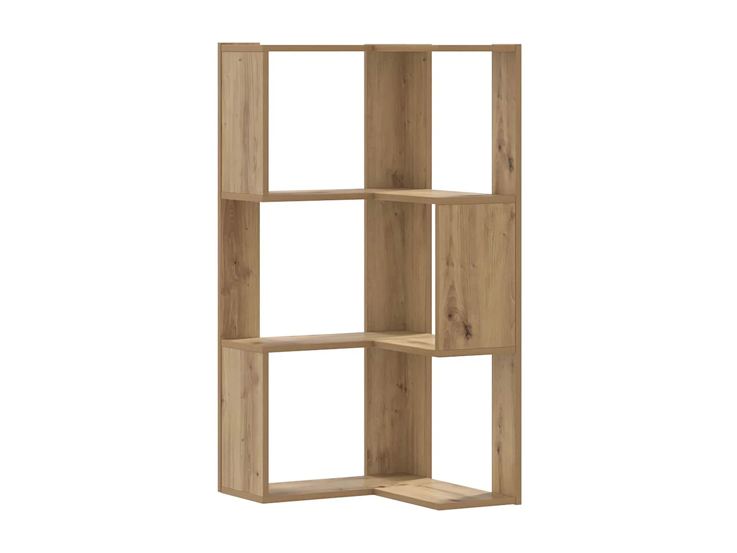 Bibliothèque d'angle 3 niveaux chêne artisanal bois ingénierie