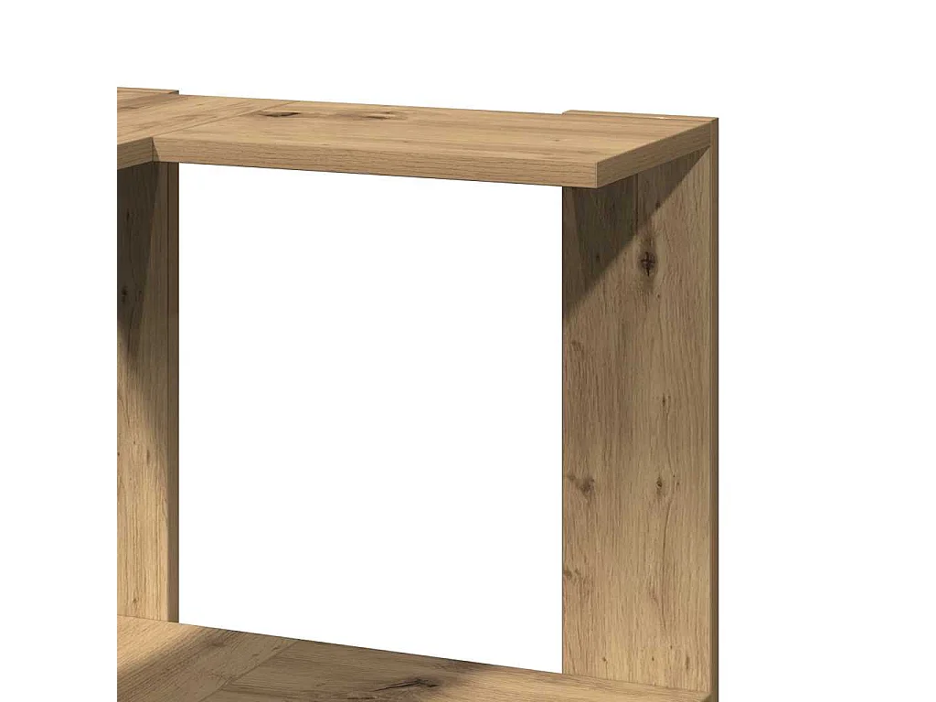 Bibliothèque d'angle 3 niveaux chêne artisanal bois ingénierie