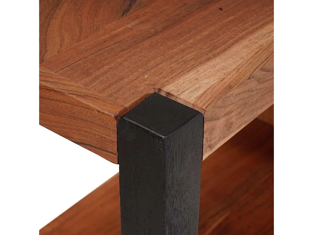 Bibliothèque Marron, Noir 50 x 30 x 75 cm Bois d'Acacia Massif