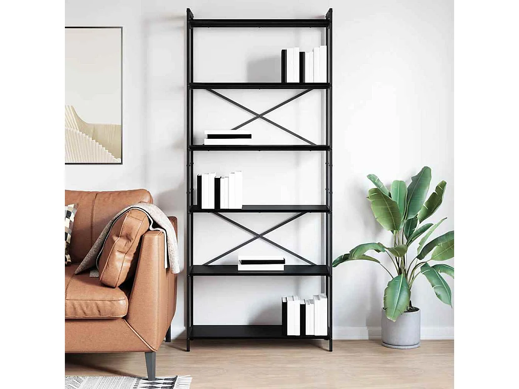 Bibliothèque Chêne noir 80 x 30 x 188 cm Bois d'ingénierie