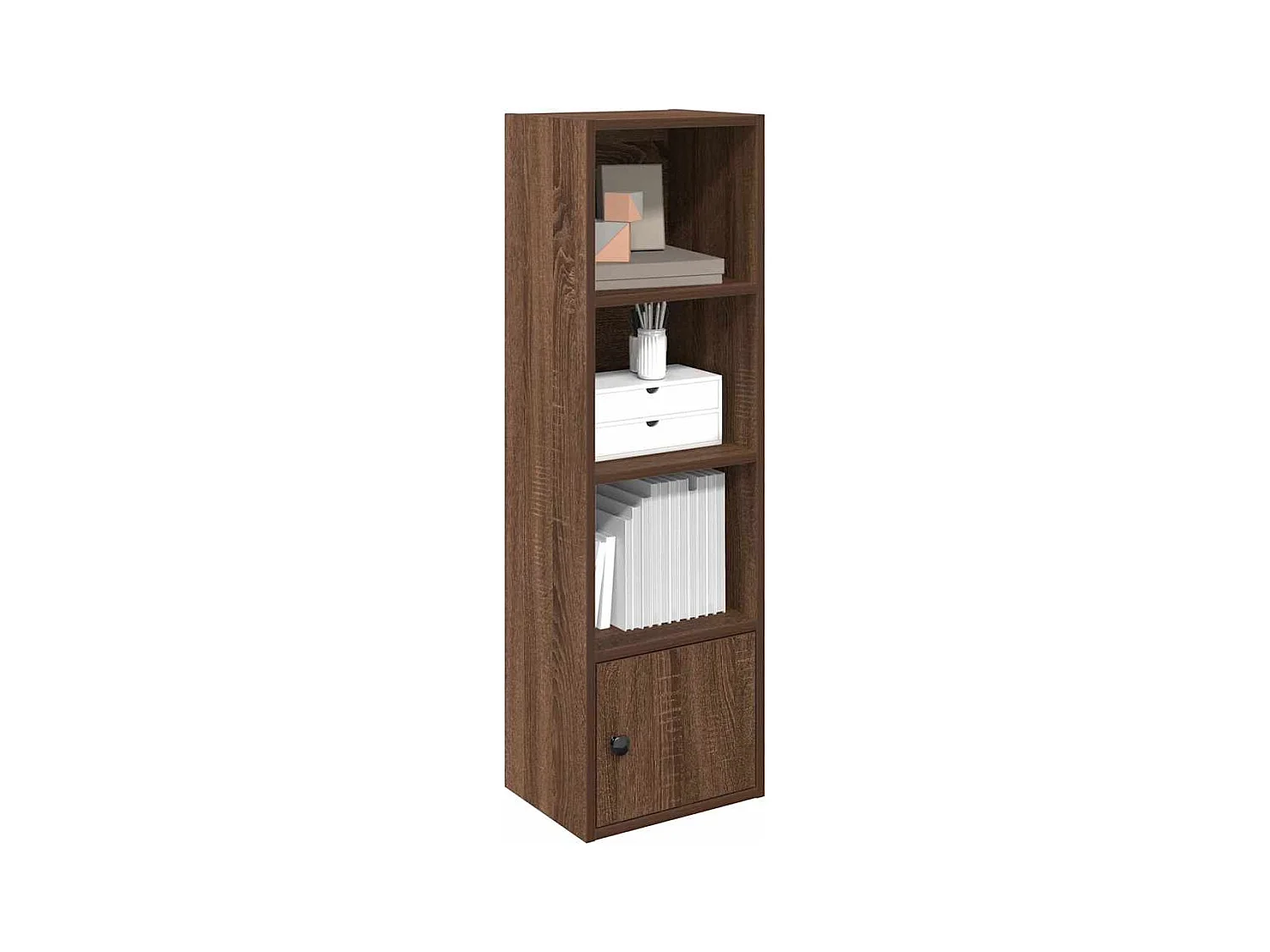 Bibliothèque chêne marron 31x24x102 cm bois d'ingénierie
