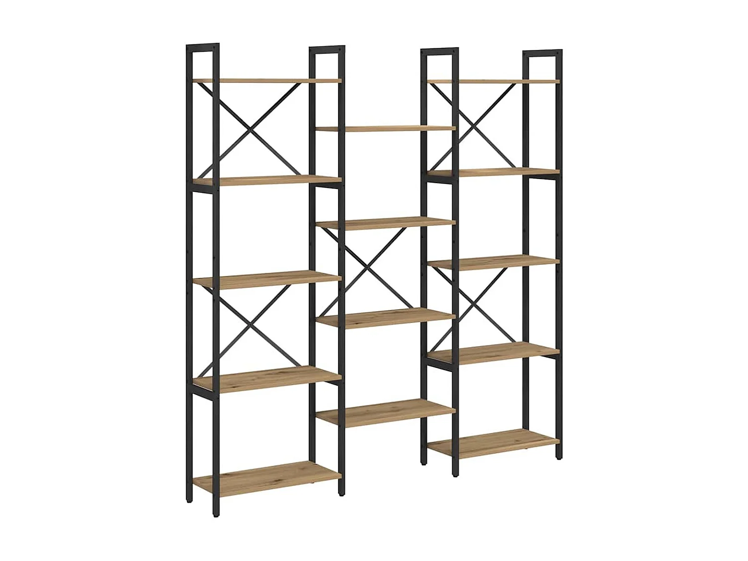 Bibliothèque chêne artisanal 156 x 25 x 167.5 cm Bois d'ingénierie