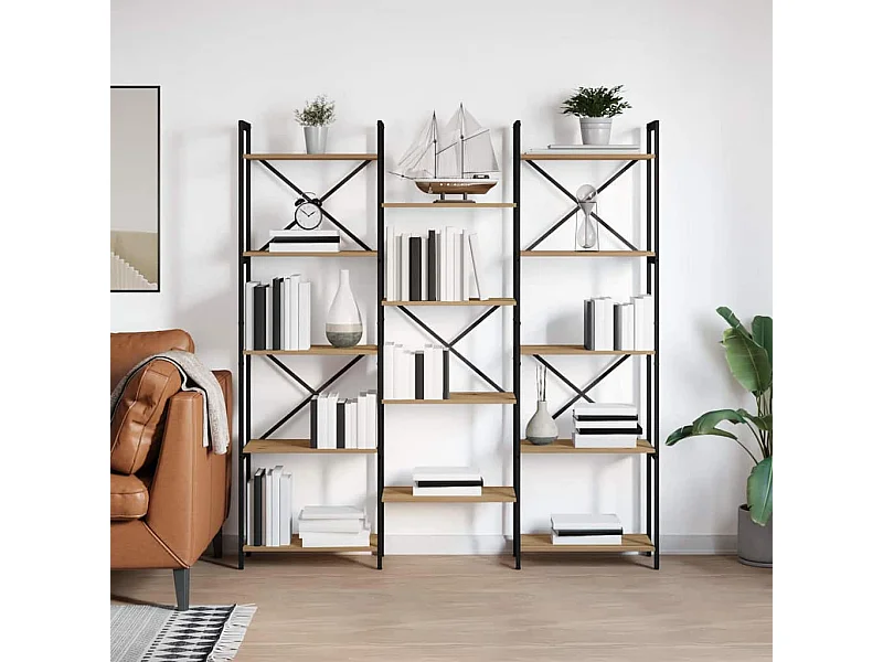 Bibliothèque chêne artisanal 156 x 25 x 167.5 cm Bois d'ingénierie