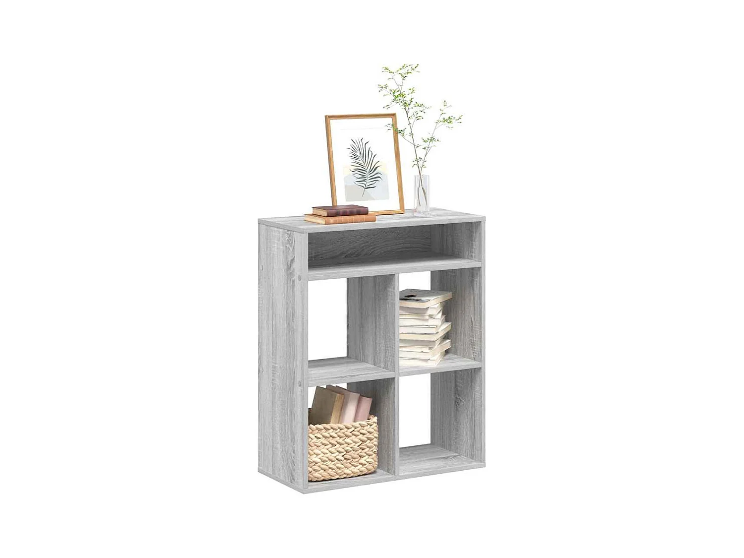 Estantería madera de ingeniería color gris sonoma 66x31x80 cm