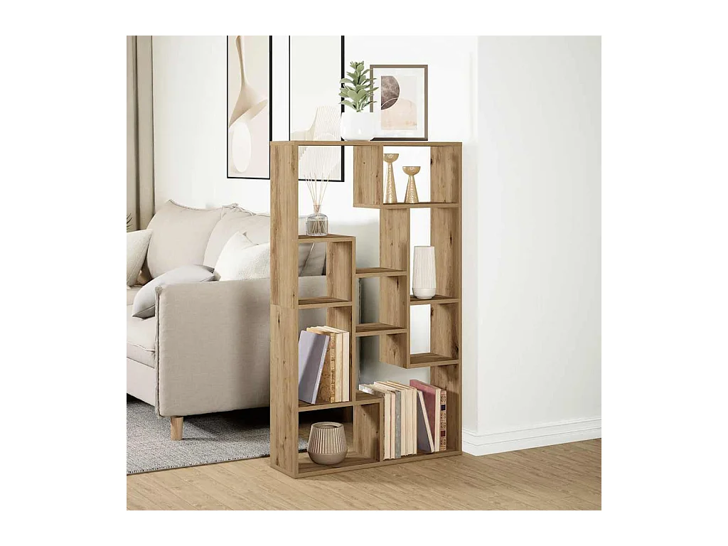 Bibliothèque chêne artisanal 72x20x120 cm bois d'ingénierie