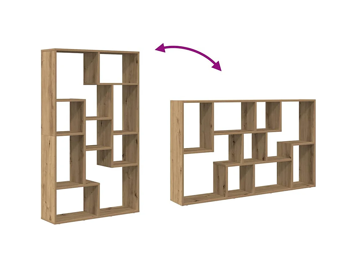 Bibliothèque chêne artisanal 72x20x120 cm bois d'ingénierie