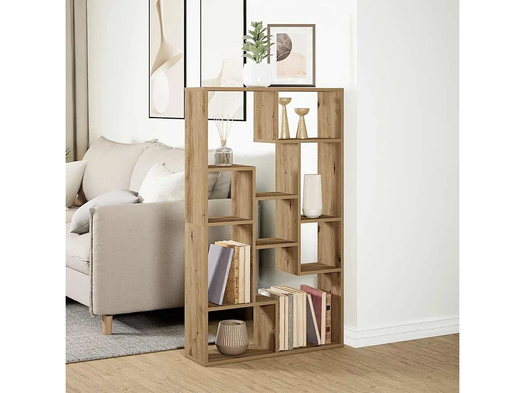 Bibliothèque chêne artisanal 72x20x120 cm bois d'ingénierie