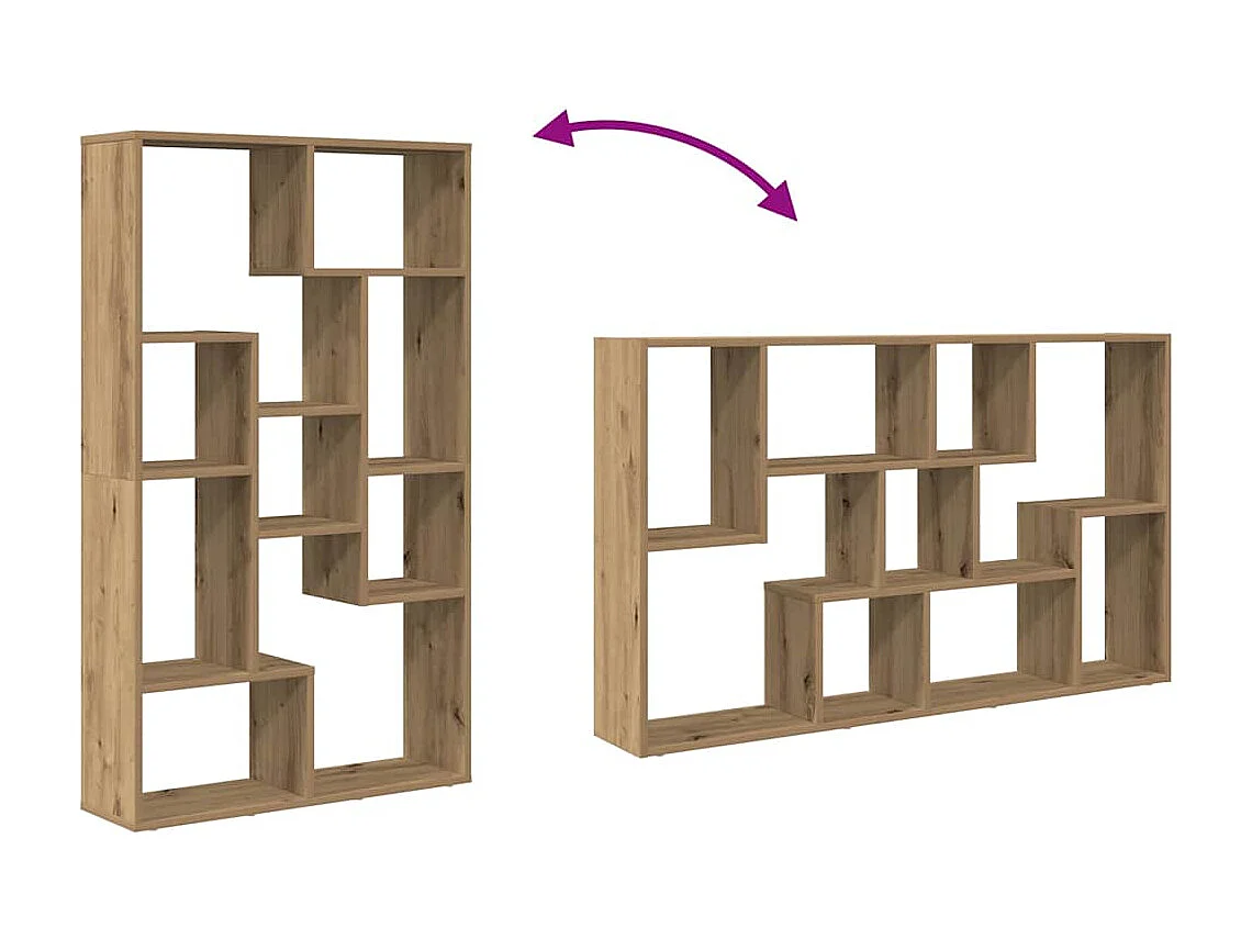 Bibliothèque chêne artisanal 72x20x120 cm bois d'ingénierie