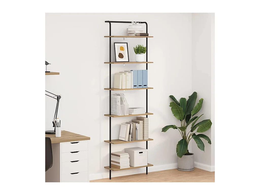 Bibliothèque chêne artisanal 60 x 24 x 203 cm Bois d'ingénierie