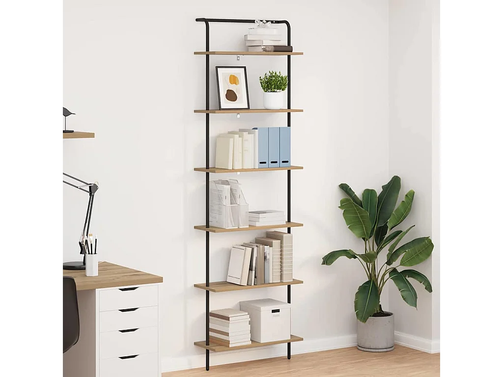 Bibliothèque chêne artisanal 60 x 24 x 203 cm Bois d'ingénierie