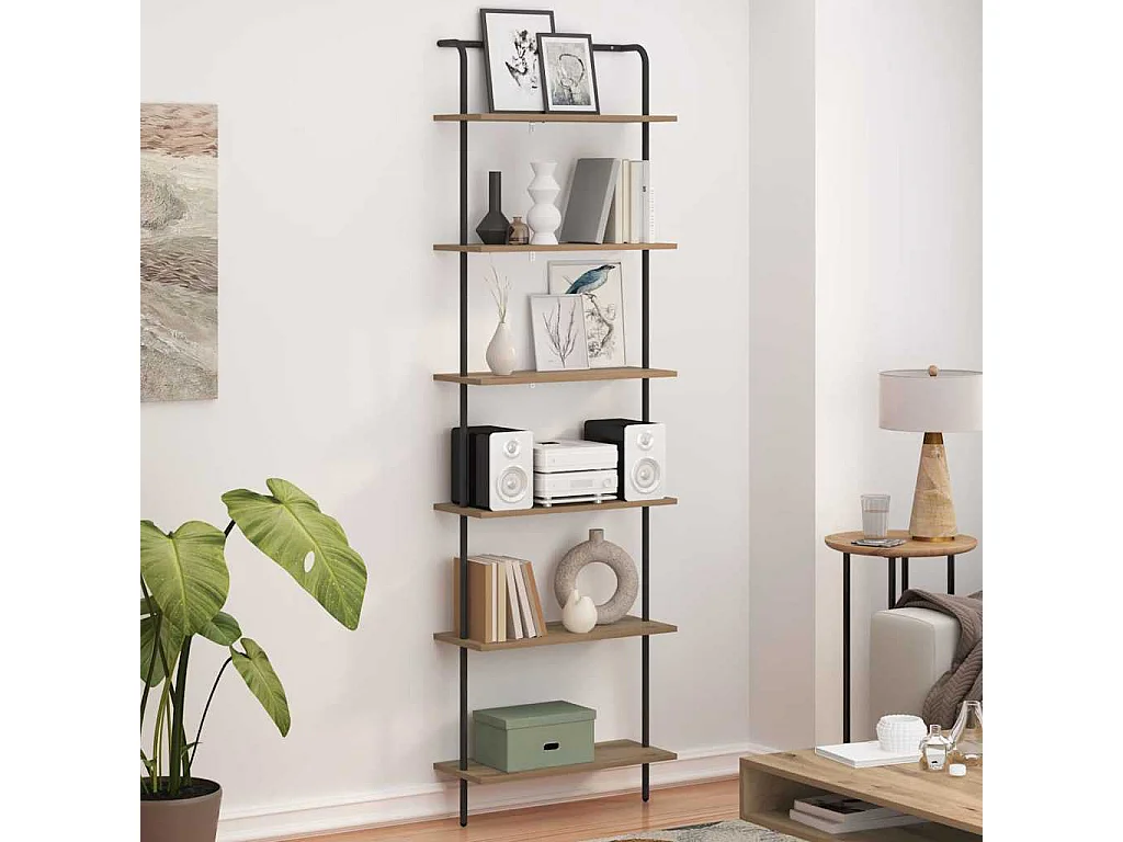 Bibliothèque chêne artisanal 60 x 24 x 203 cm Bois d'ingénierie