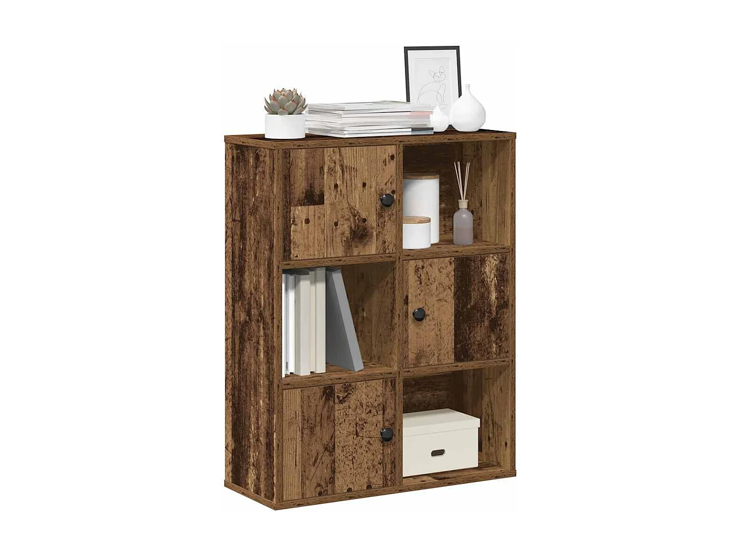 Bibliothèque vieux bois 60x24x76,5 cm bois d'ingénierie