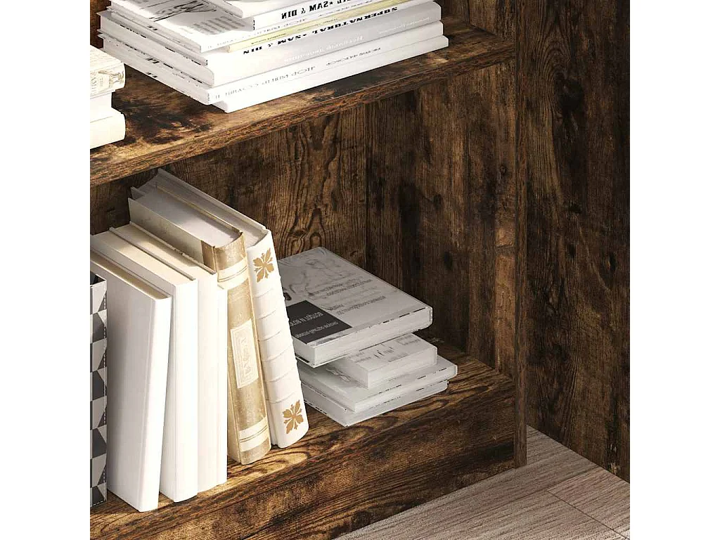 Bibliothèque chêne fumé 80x24x109 cm bois d'ingénierie