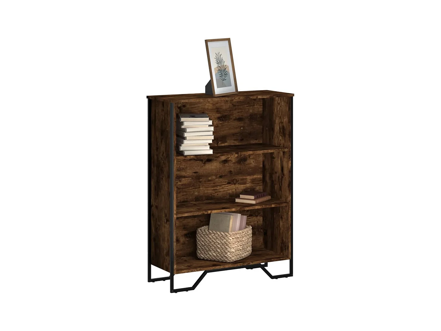 Bibliothèque chêne fumé 80x31x106 cm bois d'ingénierie