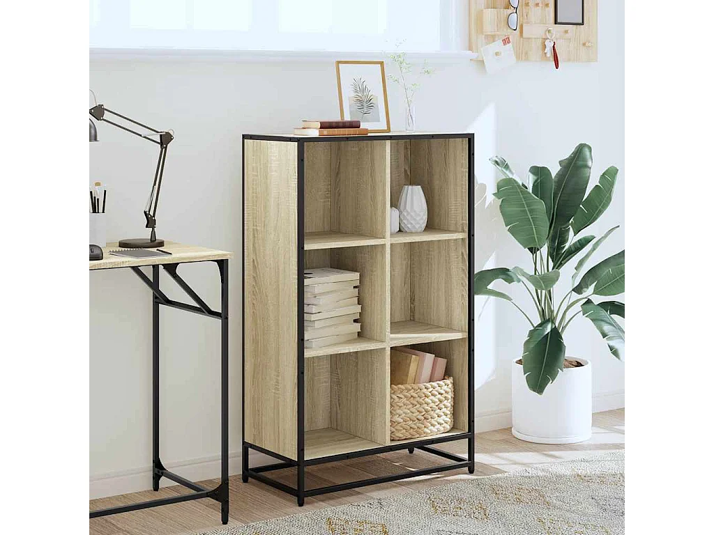 Bibliothèque chêne sonoma 65,5x33x107,5 cm bois d'ingénierie