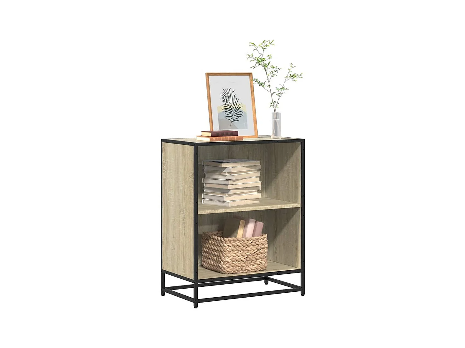 Estantería madera de ingeniería color roble sonoma 60x35x76 cm