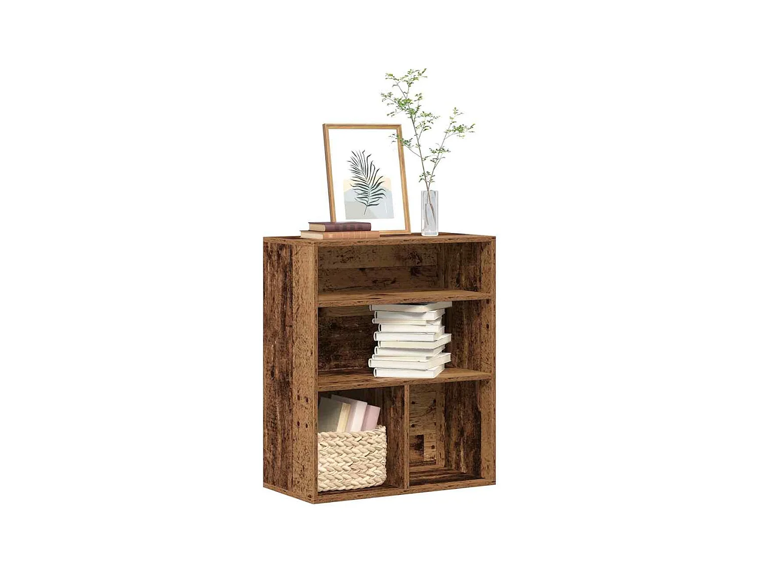 Bibliothèque vieux bois 60x30x71,5 cm bois d'ingénierie