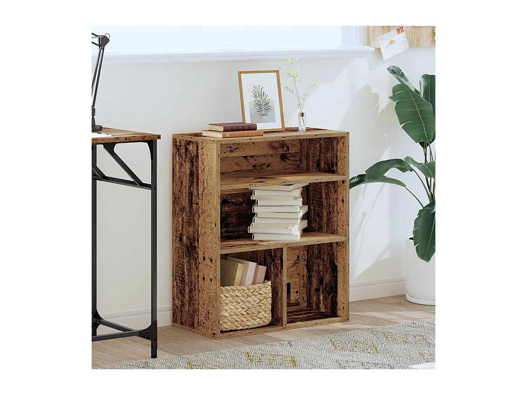 Bibliothèque vieux bois 60x30x71,5 cm bois d'ingénierie
