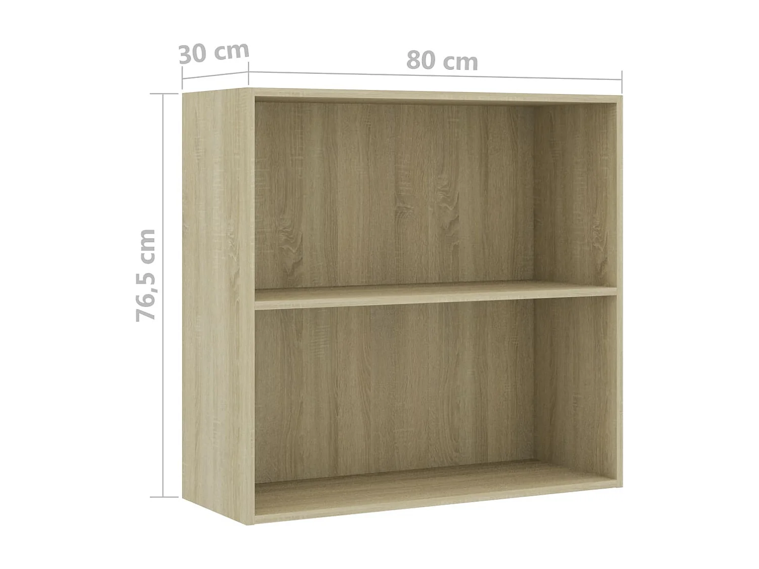 Bibliothèque chêne sonoma 80x30x76,5 cm bois d'ingénierie