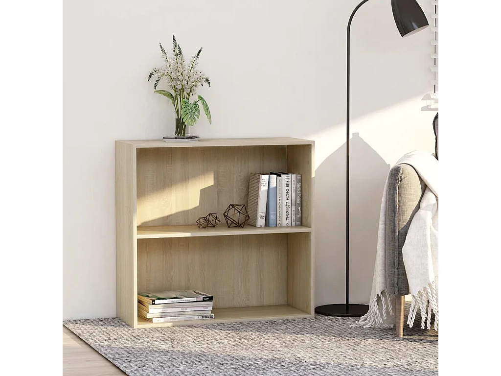 Bibliothèque chêne sonoma 80x30x76,5 cm bois d'ingénierie