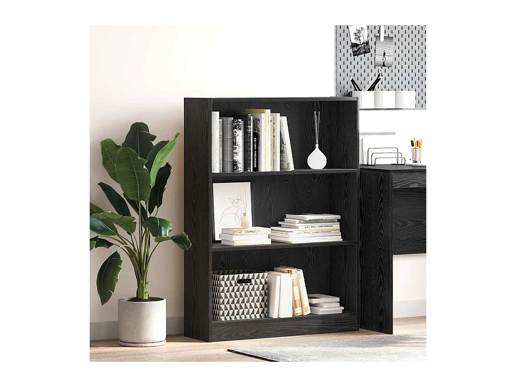 Estantería Roble negro 80 x 24 x 109 cm Madera contrachapada