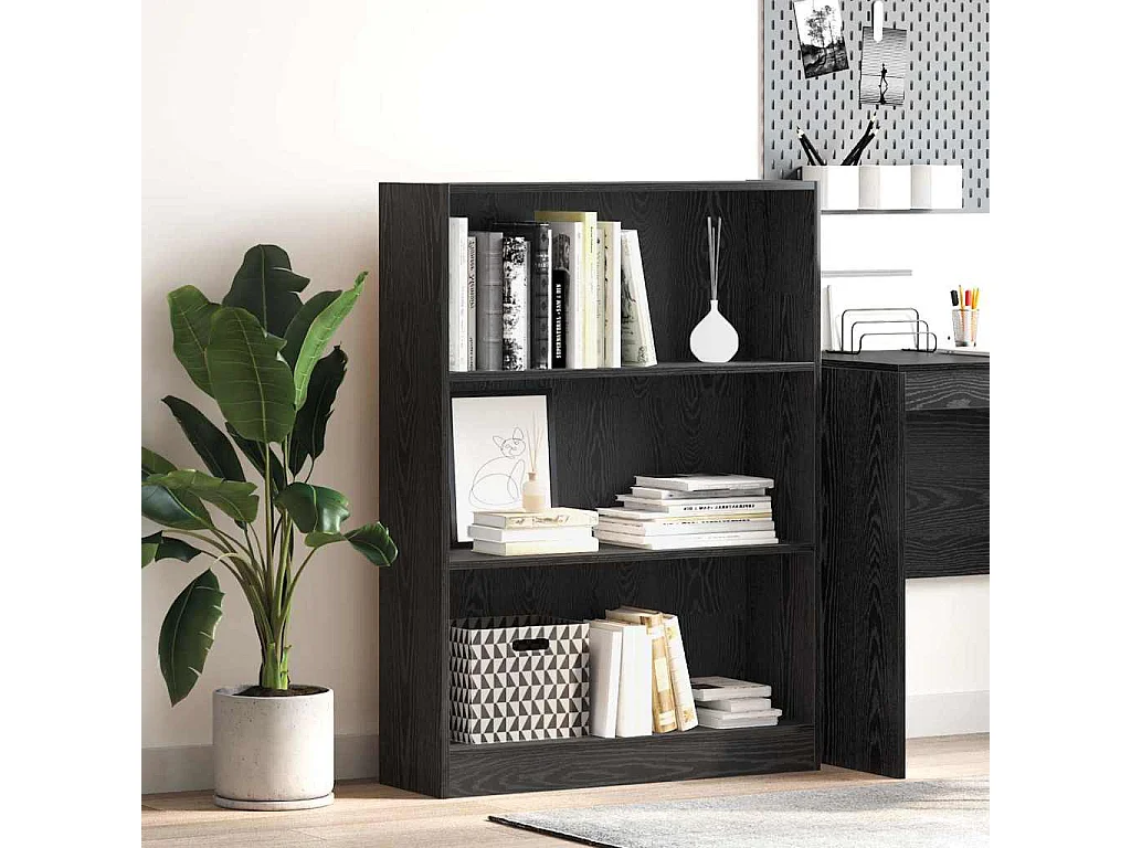 Bibliothèque Chêne noir 80 x 24 x 109 cm Bois d'ingénierie