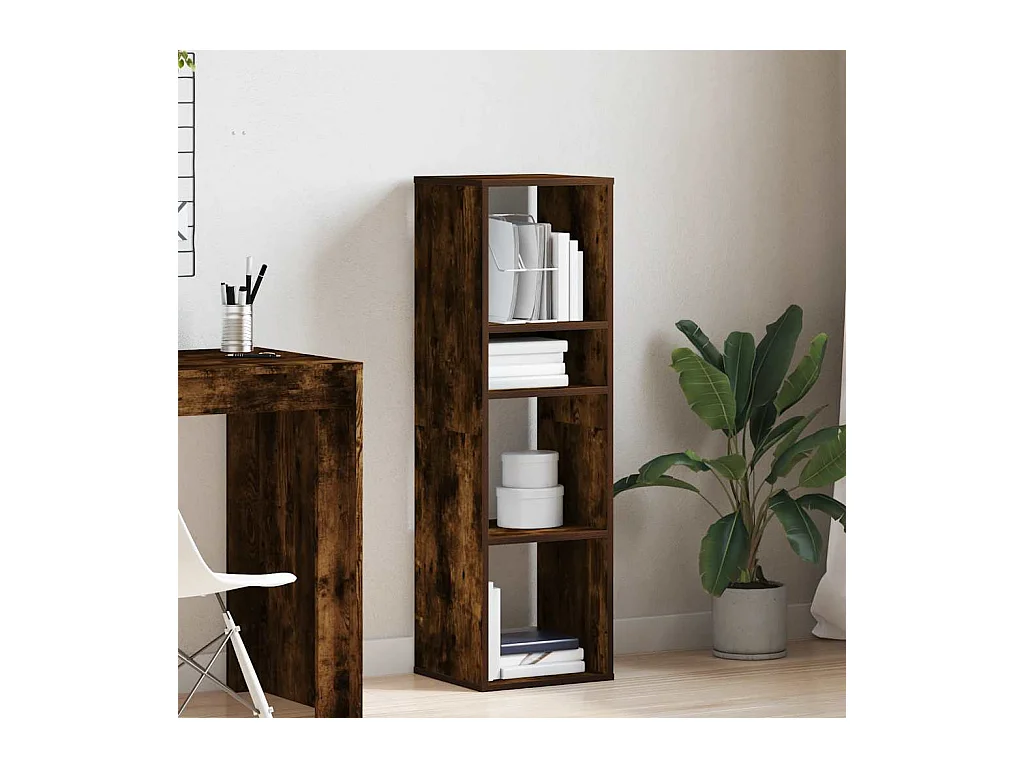 Bibliothèque chêne fumé 34x31x112 cm bois d'ingénierie