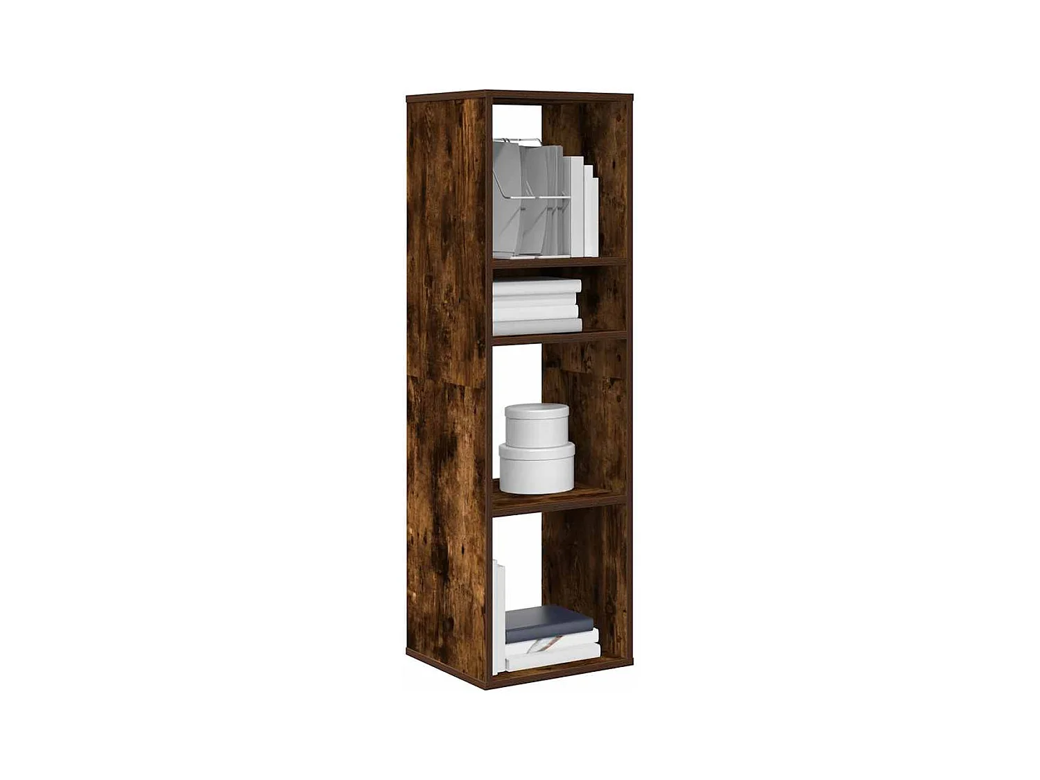 Boekenkast 34x31x112 cm bewerkt hout gerookt eikenkleurig