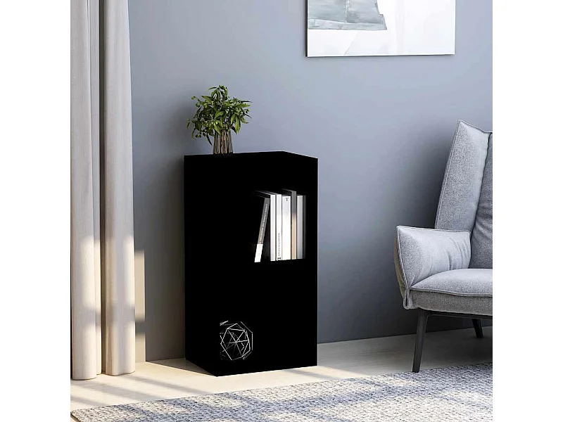 Estante com 2 prateleiras 40x30x76,5 cm contraplacado preto