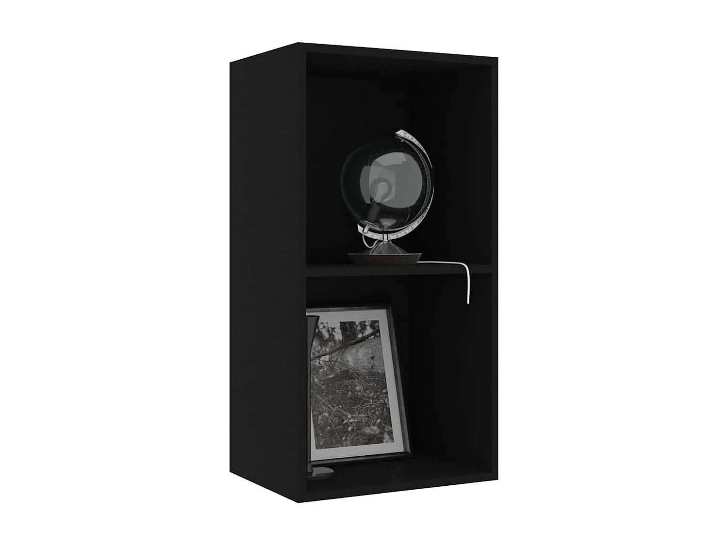 Bibliothèque noir 40x30x76,5 cm bois d'ingénierie