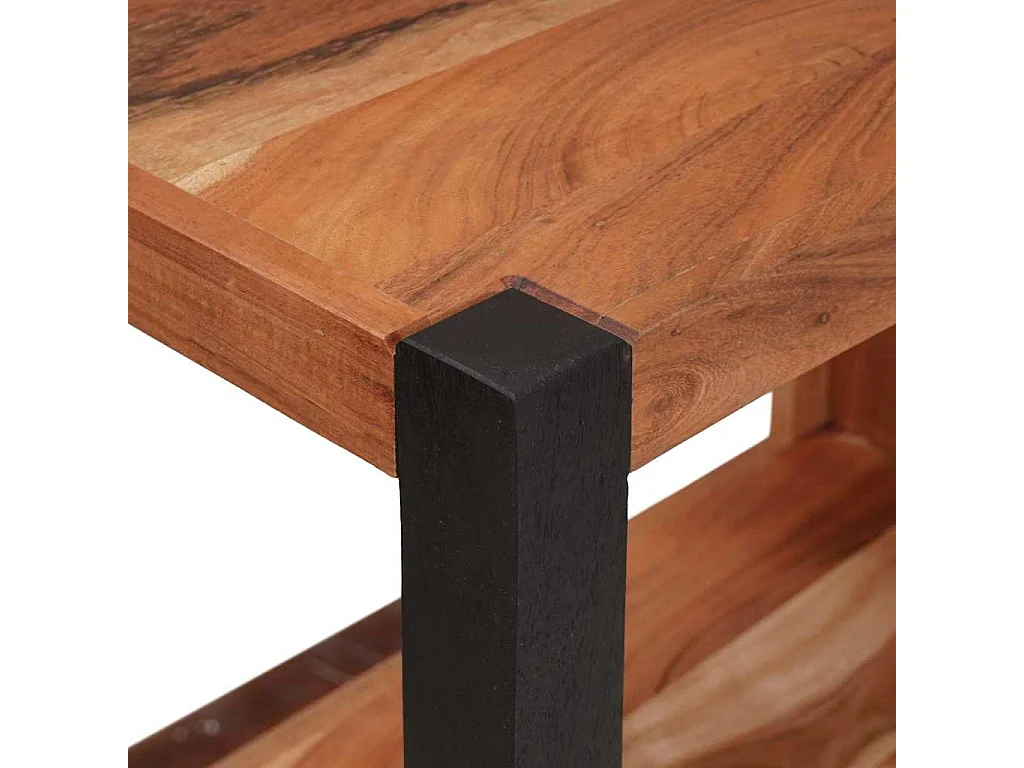 Bibliothèque Marron, Noir 50 x 30 x 110 cm Bois d'Acacia Massif