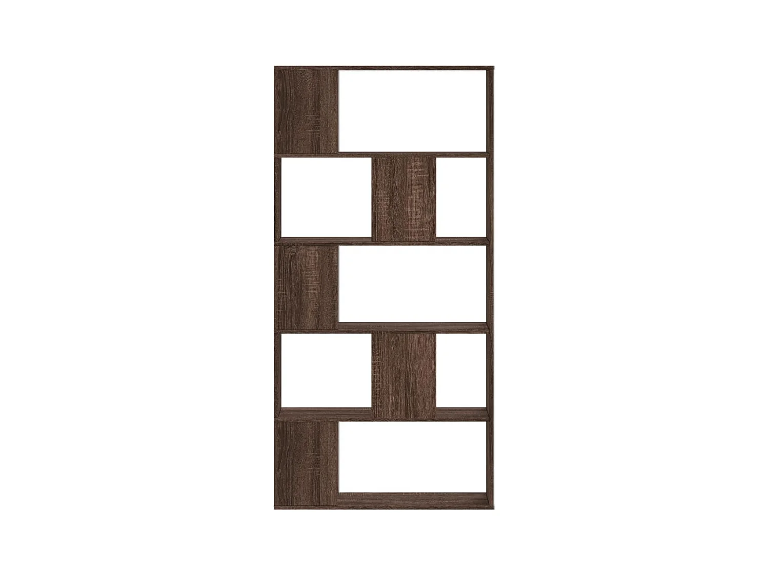 Bibliothèque 5 niveaux chêne marron bois ingénierie