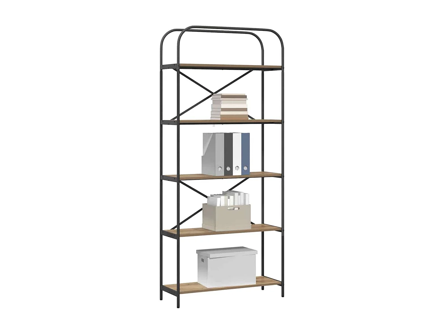 Bibliothèque chêne artisanal 80 x 30 x 183 cm Bois d'ingénierie