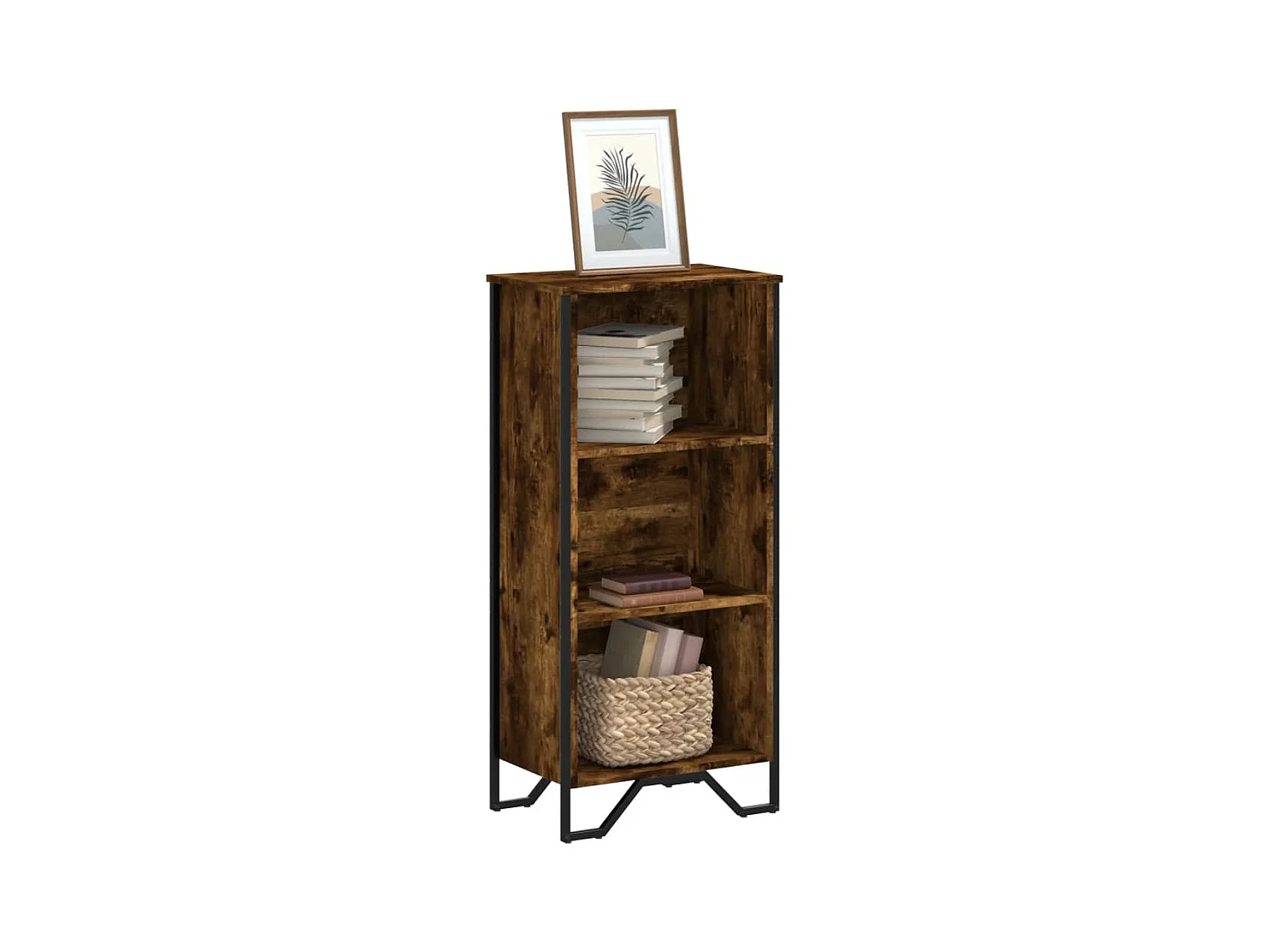 Bibliothèque chêne fumé 50x31x106 cm bois d'ingénierie